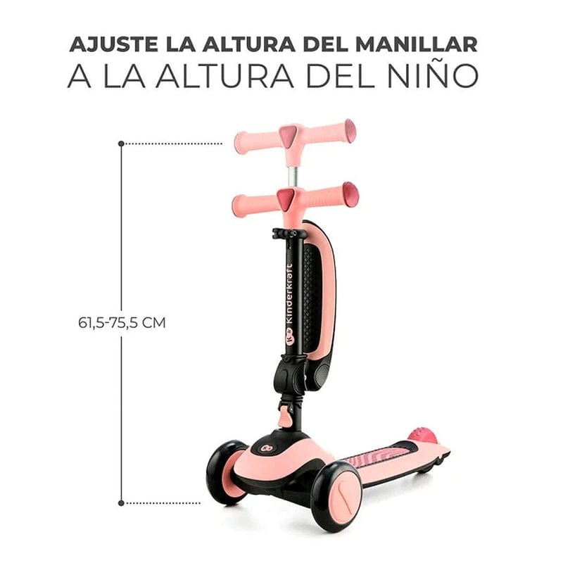 Triciclo Scooter 2 EN 1 HALLEY Rosa Pink - Kinderkraft - Pichintun