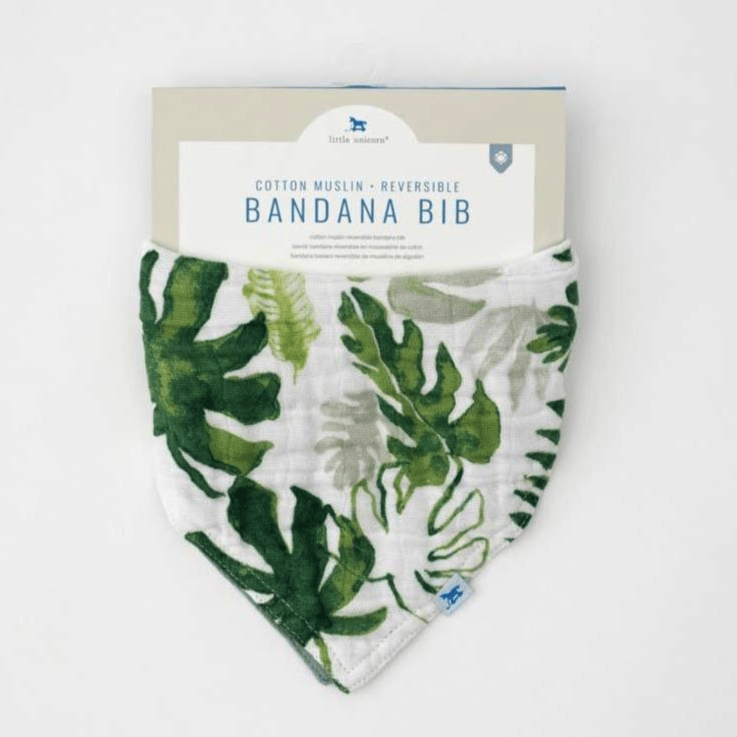 Babero reversible Bandana Muselina - Tropical Leaf - Pichintun